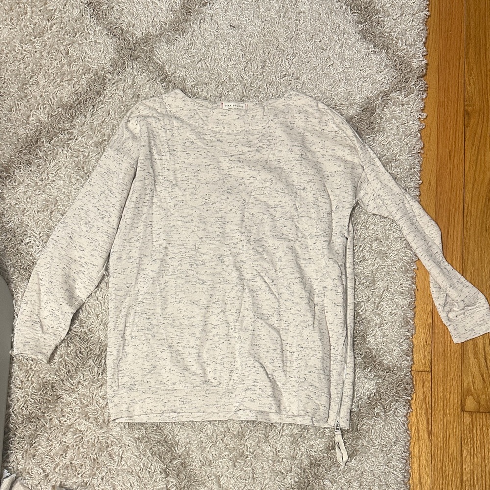 Max Studio Speckled Cream Long Sleeve Top